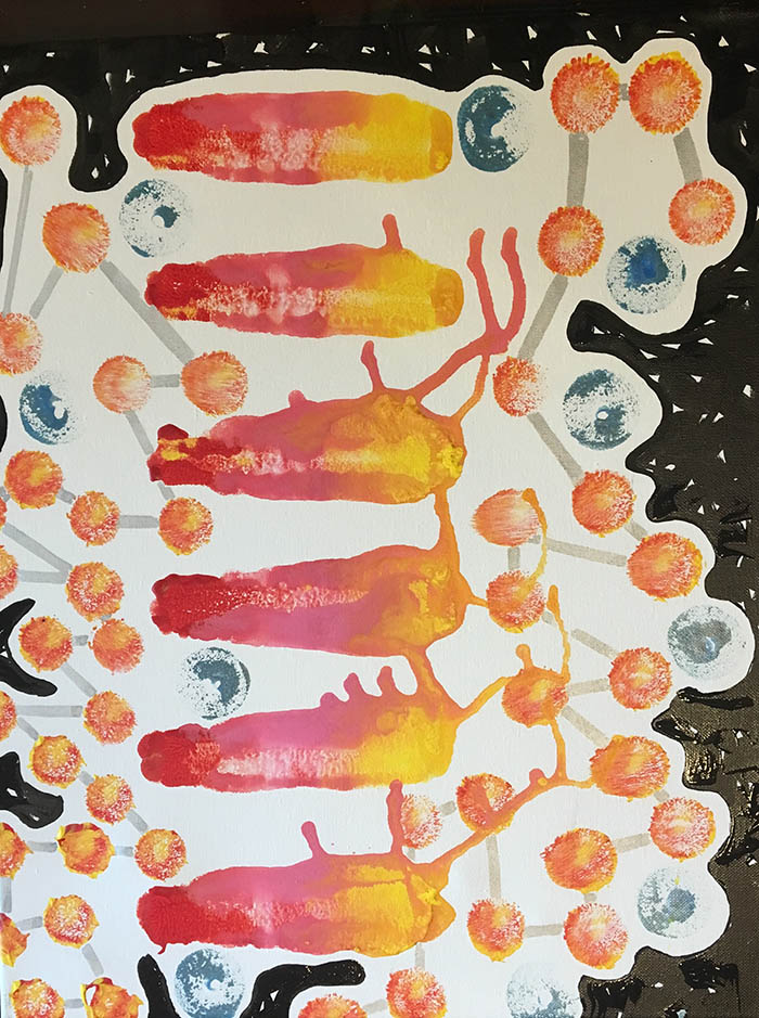 Candy Cane Virus in Space BrenjoArt